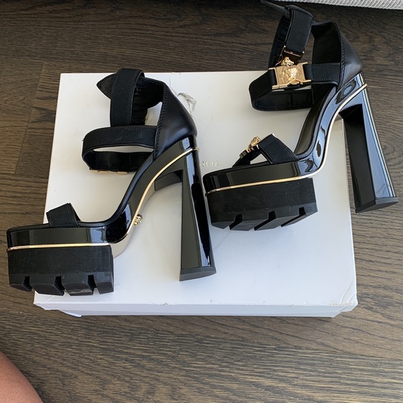 Versace Gold Medusa Head Platform Sandal 38 - Picture 7 of 8